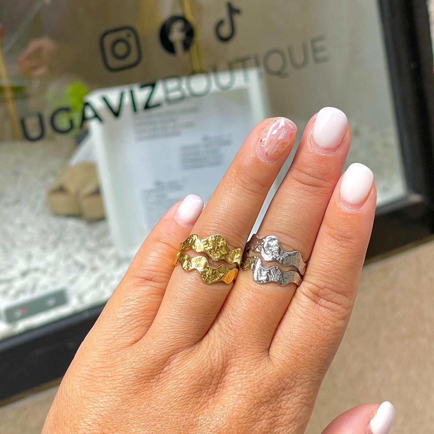 ANILLOS WAVE HAMMERED